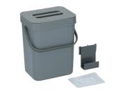 Κάδος απορριμάτων πόρτας ντουλαπιού, πλαστικός, χωρητικότητας 3L, 16x13x20.5 cm Γκρι