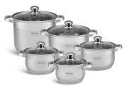 Edenberg Σετ Μαγειρικά Σκεύη 10 τεμαχίων από Ανοξείδωτο Ατσάλι με πάτο Induction, EB-4009