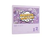 Ακρυλικοί Μαρκαδόροι Ζωγραφικής σετ 12 τεμαχίων, για ύφασμα, μέταλλο, γυαλί,  1.5mm, πολύχρωμοι