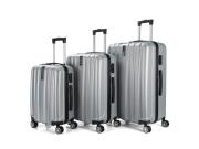 Royalty Line Σετ βαλίτσες ταξιδιού 3 τεμαχίων, σε ασημί χρώμα, 49x28x76 cm, RL-LTS-18706SILVER