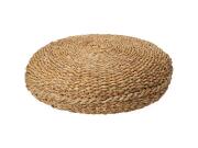 Πουφ μαξιλάρα, ψάθινο σκαμπό, στρογγυλό, 40x40x15 cm