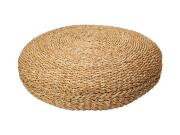 Πουφ μαξιλάρα, ψάθινο σκαμπό, στρογγυλό, 58x58x20 cm