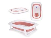 Πτυσσόμενη Μπανιέρα Μωρού Πλαστική 81x49.5x22 cm, σε Λευκό Ροζ Χρώμα
