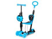 Παιδικό Πατίνι Scooter 5 σε 1 με Φωτιζόμενους τροχούς Led Πτυσσόμενο Κάθισμα Τιμόνι, σε Μπλε χρώμα