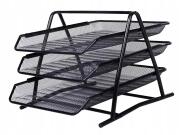 Μεταλλικός Οργανωτής Δίσκος Εγγράφων Α4 με 3 Συρτάρια σε Μαύρο χρώμα, 27x35x27 cm