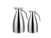 Aria Trade Σετ Κανάτες Θερμός 2 Τεμαχίων από Ανοξείδωτο Ατσάλι 1lt και 1.5lt Ασημί