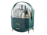 Πλαστική Κοσμηματοθήκη Μπιζουτιέρα Οργανωτής Καλλυντικών σε Πράσινο χρώμα, 28x18.5x38 cm