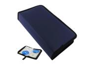 Θήκη για CD και DVD 80 Θέσεων από Οικολογικό Δέρμα σε Μπλε χρώμα, 16x5x29 cm