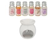 Σετ Αρωματικό Χώρου με 6 Διαφορετικά Έλαια των 10ml και πήλινος καυστήρας