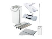 Σετ κουβάς με Επίπεδη Σφουγγαρίστρα Παρκετέζα για όλους τους τύπους Δαπέδων, σε λευκό χρώμα