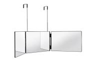 Τριπλός Καθρέφτης Πόρτας σε Μαύρο χρώμα, με γάντζους στερέωσης 93x69.5x19.5x2 cm