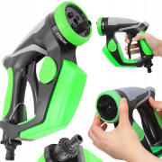 Πιστόλι νερού για πλύσιμο αυτοκινήτου με 4 λειτουργίες και θήκη για σαπούνι, σε πράσινο χρώμα