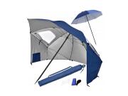 Aria Trade Ομπρέλα Θαλάσσης Σκίαστρο Σκηνή Παραλίας με UV Προστασία 210x65x210 cm Μπλε