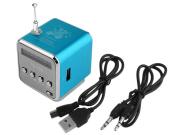 Aria Trade Mini Φορητό Ηχείο 3W με Ραδιόφωνο 5x5x5cm Μπλέ