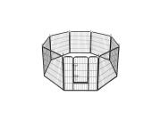 Ατσάλινη Περίφραξη Πάρκο για Κατοικίδια Με 8 Πάνελ Και Πορτάκι, 160x160x80 cm