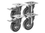 Σετ Τροχοί Επίπλου από Σίδηρο 4 Τεμάχια Με Μέγιστο Φορτίο 200 Kg, 6.5x6.5 cm