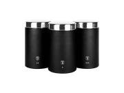 Berlinger Haus Σετ Μεταλλικά Βάζα 3 τεμ για καφέ, ζάχαρη, τσάι, Black Vantage Collection, BH-6296Ν