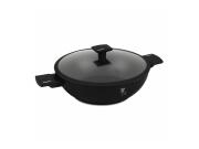 Berlinger Haus Αντικολλητικό Τηγάνι Wok 30cm με Γυάλινο Καπάκι, Matte Black Collection, BH-8182