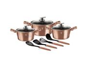 Berlinger Haus Σετ Μαγειρικά Σκεύη 10 τεμ με Τριπλή Μαρμάρινη Επίστρωση, Rose gold, BH-6151