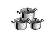 Blaumann Σετ Κατσαρόλες 6 Τμχ  με Καπάκι από Ανοξείδωτο Ατσάλι, Gourmet Line, BL-3862