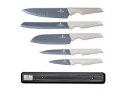 Berlinger Haus Σετ μαχαιριών 6 τεμ Ανοξείδωτα με μαγνητική Επιτοίχια Βάση, Aspen Collection BH-2839