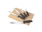 Berlinger Haus Σετ Μαχαίρια 5 τεμαχίων Ανοξείδωτα, με Ξύλο Κοπής, Anthracite Collection, BH-2961
