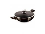 Berlinger Haus  Wok με καπάκι 30 cm σε μαύρο χρώμα, Metallic Line Shiny Black BH-7115