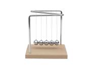 Εκκρεμές του Νεύτωνα με 5 Μπίλιες Και Μεταλλικό Σκελετό και Ξύλινη Βάση, 14x11x15 cm