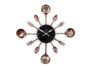 Berlinger Haus Ανοξείδωτο Ρολόι Τοίχου με Μοτίβο Εργαλεία Κουζίνας, Black Rose Collection BH-9480