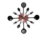 Berlinger Haus Ανοξείδωτο Ρολόι Τοίχου με Μοτίβο Εργαλεία Κουζίνας, Black Rose Collection BH-9479