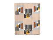 Πλαστική Κουρτίνα Μπάνιου Με Κρίκους και Γεωμετρικά Σχέδια, 180x180 cm