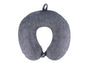 Μαξιλάρι Ταξιδιού με Αφαιρούμενο Kάλυμμα με Φερμουάρ και Memory Foam Σε Γκρι Χρώμα, 30.5x29x10 cm