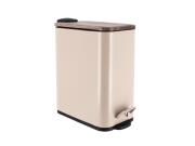 Μεταλλικός Κάδος Απορριμμάτων Μπάνιου με  Ξύλινο Καπάκι Χωρητικότητας 5lt, 28x14x28 cm