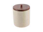 Δοχείο Οργάνωσης Μπάνιου για Βαμβάκι με Ξύλινο Καπάκι από Ακακία, 10x10x12.7 cm