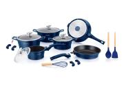 Royalty Line Σετ Μαγειρικά Σκεύη 14 Τεμ με Αντικολλητική Επίστρωση Μαρμάρου, RL-ES2014M BLUE