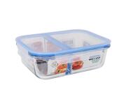 Γυάλινο Φαγητοδοχείο, Τάπερ Ορθογώνιο Χωρητικότητας 1400ml με 2 Διαμερίσματα, 22.9x17.2x7.7 cm