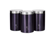 Berlinger Haus Σετ Μεταλλικά Βάζα 3 τεμ για καφέ, ζάχαρη και τσάι, Purple Eclipse Collection BH-6827