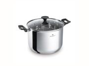 Blaumann Ψηλή Κατσαρόλα 24cm με Γυάλινο Καπάκι από Ανοξείδωτο ατσάλι, BL-3824