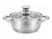 Blaumann Ρηχή Κατσαρόλα με Καπάκι 20 cm από Ανοξείδωτο Ατσάλι , Satin Gourmet Line BL-3308A