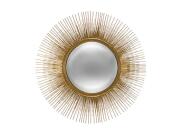 Στρογγυλός Καθρέφτης Τοίχου με Χρυσό Μεταλλικό Πλαίσιο σε Στυλ Ήλιου Διαμέτρου 58 cm