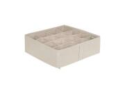 Θήκη Οργάνωσης Συρταριού με 16 Θήκες από Πολυεστέρα σε Μπεζ Χρώμα, 31x31x10 cm