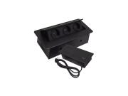 Χωνευτό Πολύπριζο Ασφαλείας 3 Θέσεων με Μέγιστο φορτίο 3300W και Καλώδιο 1.5m, 26.5x12x7 cm