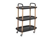 Τρόλεϊ Αποθήκευσης με 3 Ράφια, Πλαστικές Επιφάνειες και Μεταλλικό Σκελετό, 56x81x35.5 cm