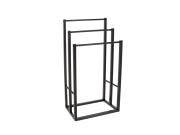 Ξύλινη Κρεμάστρα Δαπέδου για το Μπάνιο με 3 θέσεις για Πετσέτες Μπάνιου από Bamboo, σε Μαύρο Χρώμα