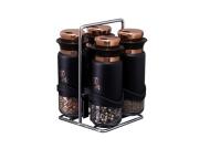 Berlinger Haus Σετ Θήκες Μπαχαρικών 5 Τεμ  από Ανοξείδωτο Ατσάλι, Black Rose Collection BH-1999