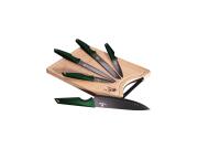 Berlinger Haus Σετ Μαχαίρια 6 Τεμ Ανοξείδωτα, με Ξύλο Κοπής, Emerald Collection BH-2706