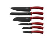 Berlinger Haus Σετ Ανοξείδωτα Αντικολλητικά Μαχαίρια 6 Τεμ, Metallic Line Burgundy BH-2542N