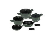 Berlinger Haus Σετ Μαγειρικά Σκεύη 10 Τεμ από Αλουμίνιο, Matte Green Collection BH-8207N