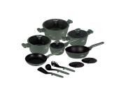Berlinger Haus Σετ Αντικολλητικά Μαγειρικά Σκεύη 15 Τεμ από Αλουμίνιο, Matte Green BH-8208