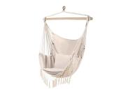 Αιώρα κάθισμα Υφασμάτινη Καρέκλα Αιώρα Boho Στυλ Βραζιλιάνικη σε Μπεζ Χρώμα με 2 Μαξιλάρια